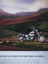 Harley Davidson Vintage 2001 Even Cows Kick Down The Fence Original Print Ad picture