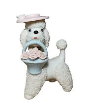 Vintage Norcrest Poodle Figurine Ceramic Beaded Texture Glossy MCM A190 Japan picture