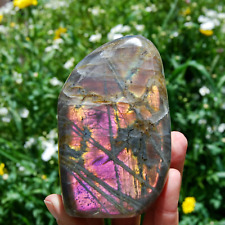 1.3lb AAA Gem Purple Pink Sunset Labradorite Crystal, Large Freeform Tower Spect picture