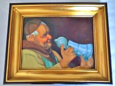 KPM STYLE Kaestner Saxonia Framed Tile Wall Plaque Of Monk Drinking From a Stein picture