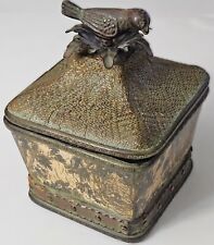 Vintage Hand-Crafted Ornate Trinket Box with Metal Bird Accent picture