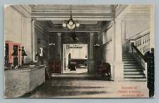 Public Library Interior JACKSON Michigan~Rare Antique Postcard Drake Bros 1912 picture