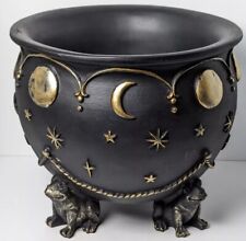 Halloween Cauldron Michaels Ashland Frog Toad Footed Moon Phase Stars Black Gold picture