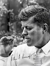 PRESIDENT JFK 8.5X11 JOHN KENNEDY AUTOGRAPH SIGNED PHOTO SMOKING WEED REPRINT picture