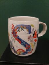Anthropology Starla Halfmann Letter Initial “S” Coffee Cup Mug Floral EUC picture