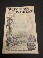 c.1940's Why Iowa Is Great Booklet Department Of Agriculture Des Moines Iowa picture