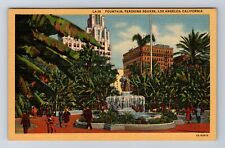 Los Angeles CA-California, Fountain, Pershing Square Advertise Vintage Postcard picture
