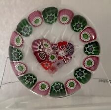 Julie Scrutton Lewis 1999 Glass Paperweight Artist Proof heart Millefiori Ring picture