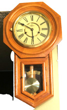 ANTIQUE DEA REGULATOR MECHANICAL WALL CLOCK w/ CHIME KEY IS INCLUDED picture