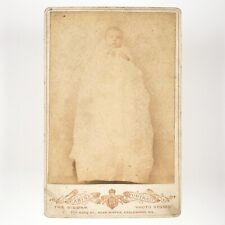 Faded Named Baby Cabinet Card c1875 Englewood Illinois Child Wigwam Photo A3902 picture