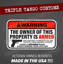 Second Amendment WARNING STICKER Worth Life Risking Property Armed picture