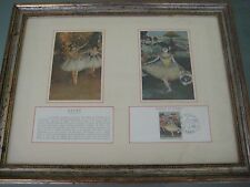 EDGAR DEGAS DANSEUSE AU BOUQUET & TWO DANCERS ON THE STAGE 2 POSTCARDS & STAMP  picture