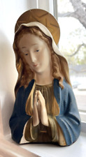 Vintage Hand Painted Praying MADONNA w/Halo Holy Mother Mary Figurine 8
