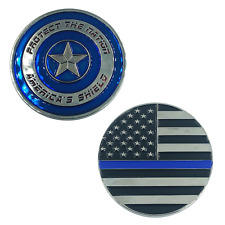 J-011 Thin Blue Captain America Shield Police CBP NYPD ATF LAPD Federal Agent picture