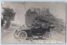 Colorado Springs CO Postcard RPPC Photo Balanced Rock Steamboat Rock Garden Gods picture