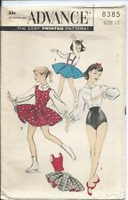 Advance 8385 sewing pattern 50's Skating DANCE Ballet SKATE CLOTHES sew size 12 picture