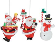 Santa and Snowman Clay Dough Ornaments picture
