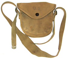 VTG WWII THOMPSON SUBMACHINE DRUM MAGAZINE POUCH DATED 1942 STRAP & BELT LOOP picture