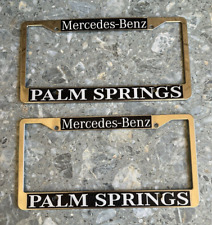 PAIR Original Mercedes Benz Palm Springs Metal License Plate Frame Holder Set picture