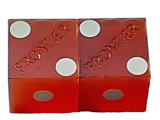 Vintage Dice Frontier Hotel Casino Las Vegas NV 1 Pair(2-Dice) 19mm Red Frosted picture