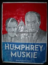 Hubert Humphrey & Edmund Muskie original 1968 Pres.Plastic Poster~ 24