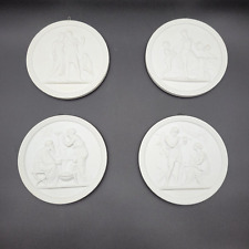 ROYAL COPENHAGEN 'The Four Seasons of Life' Set of 4 Bisque Porcelain Relief Art picture