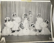 Vintage Girls Dance Photograh NADAA CA Group Photo 8 x 10 Black White Parasols picture