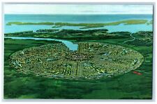 Rotonda West Florida FL Postcard Aerial View Planned Community In Round c1960's picture