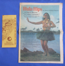 Vintage Lot-2 Hula Hips Polynesian Cultural Center 1970's Newspaper & Pamphlet picture
