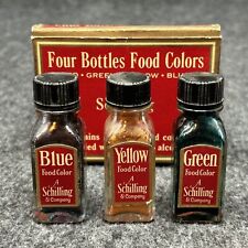 Vintage Schilling Food Color Box and Bottles Vintage Kitchen Advertising Red Box picture