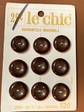 Vintage Le Chic Brown Marbled Concave 2 Hole Plastic Buttons 5/8