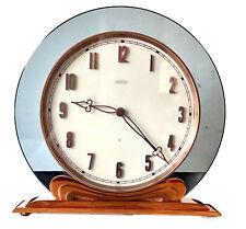 Angelus Swiss Art Deco Glass Mantle Desk Clock Vtg Antique 8 Day LeCoultre Rare picture