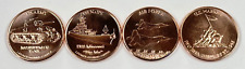 Copper Coins * One Oz. Each * Fine .999 Bullion * US Armed Forces Military Set picture