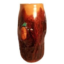 Burl Wood Vase Turquoise Inlay Small Bud OOAK Signed by Artist  picture