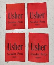4 Antique 1916 - 1920 Socialist Party Convention Usher Ribbons picture