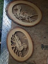 carved wood Duck Decor Set Of 2 picture