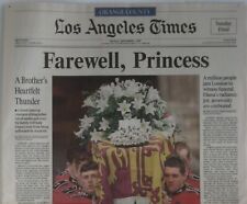 Original 1997 Los Angeles Times PRINCESS DIANA FUNERAL Charles Spencer Newspaper picture