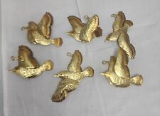 Vintage HOMCO Flying Brass Birds Wall Décor MCM Retro set of 6 picture