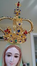 Our Lady of Fatima Statue Crown,only,Religious colored rhinestone metal .Figure picture