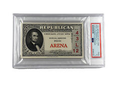 1952 Republican National Convention Dwight D. Eisenhower Press Pass Ticket PSA picture