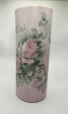 Vintage Hand Painted Pink Rose Vase Signed Adele Thone picture