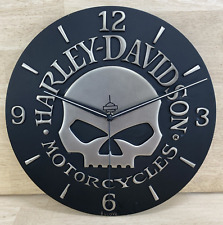 RARE Harley Davidson Motorcycles Bulova Wall Clock 2010 HD SKULL 11.5