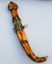 Antique Moroccan Handmade Vintage Dagger Knife Bone-Bronze islamic Arabic Sword picture