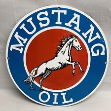 Mustang Oil Gasoline Pump Vintage Style Porcelain Sign Retro picture