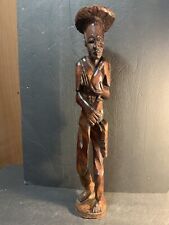 Man Loading Powder into Gun Authentic Haitian Hand Carved  Wooden Statue 24.5