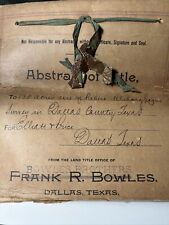 1883 - 87 DALLAS TEXAS Abstract Title Land Robert Kleburg 20 Pages Document picture