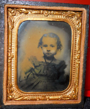 1/9th size Ambrotype of young child in half case picture
