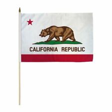 California stick flags CA Cali flags California State 12x18 inch flag 24 inch  picture