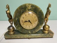 Antique Whitehall Hammond Art Deco Green Onyx Electric Clock picture
