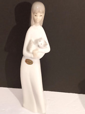 Retro Miguel Requena Figurine With Kitty Porcelain Lladro Style picture